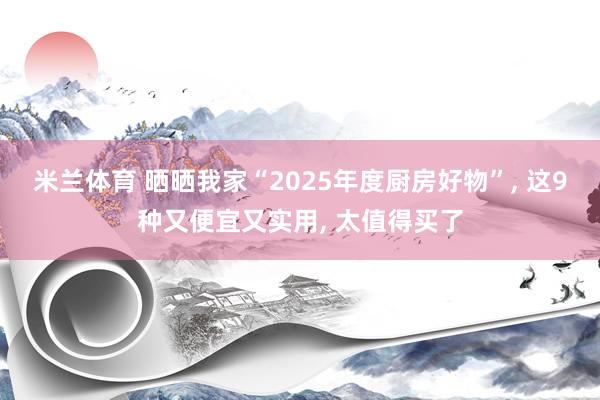 米兰体育 晒晒我家“2025年度厨房好物”， 这9种又便宜又实用， 太值得买了