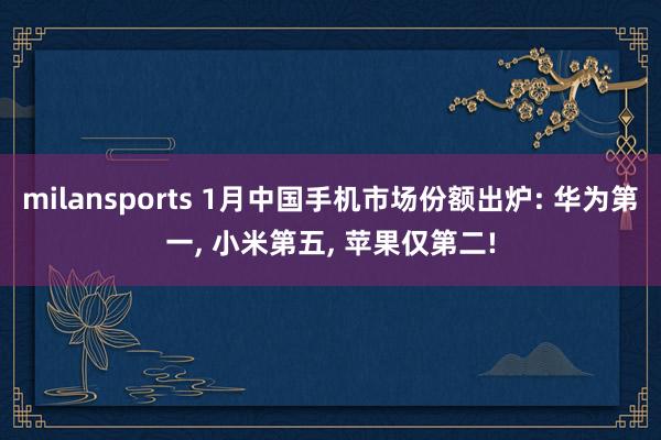 milansports 1月中国手机市场份额出炉: 华为第一， 小米第五， 苹果仅第二!